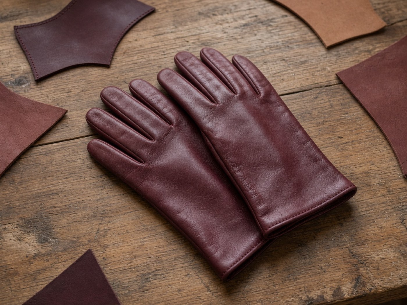 Une paire de gants sur la table de coupe
